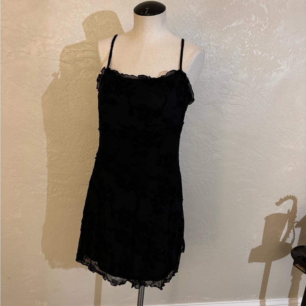 Verdusa Black Mesh Lace Overlay Dress spaghetti Straps Sz XL NWT - Picture 2 of 10
